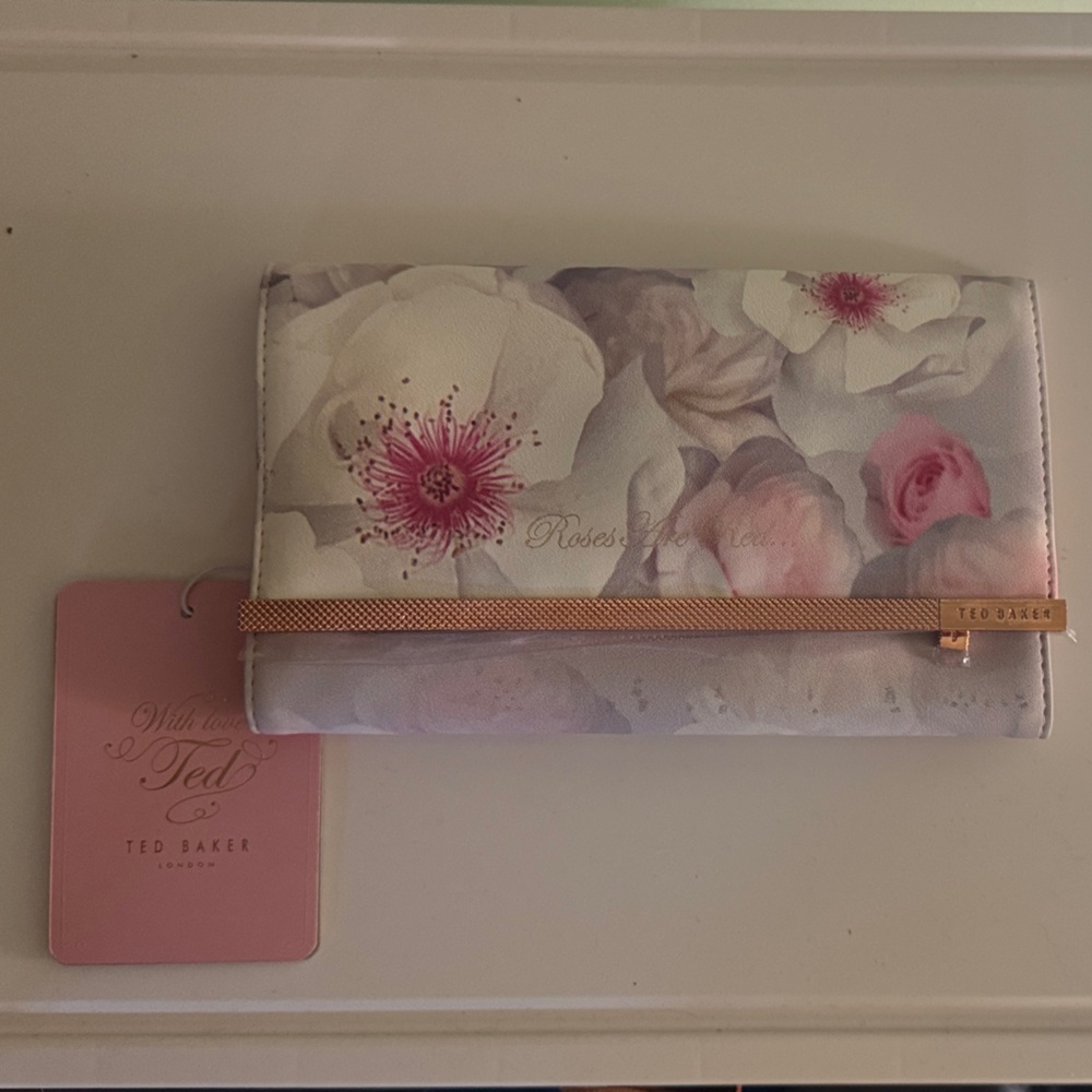 Ted Baker Floral Jewelry Roll - Pink and Cream NWT
